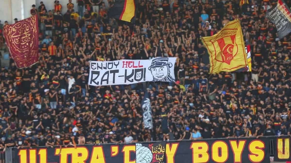 Algeria: The striking tifo from NAHD fans against Serbian criminal Ratko Mladic