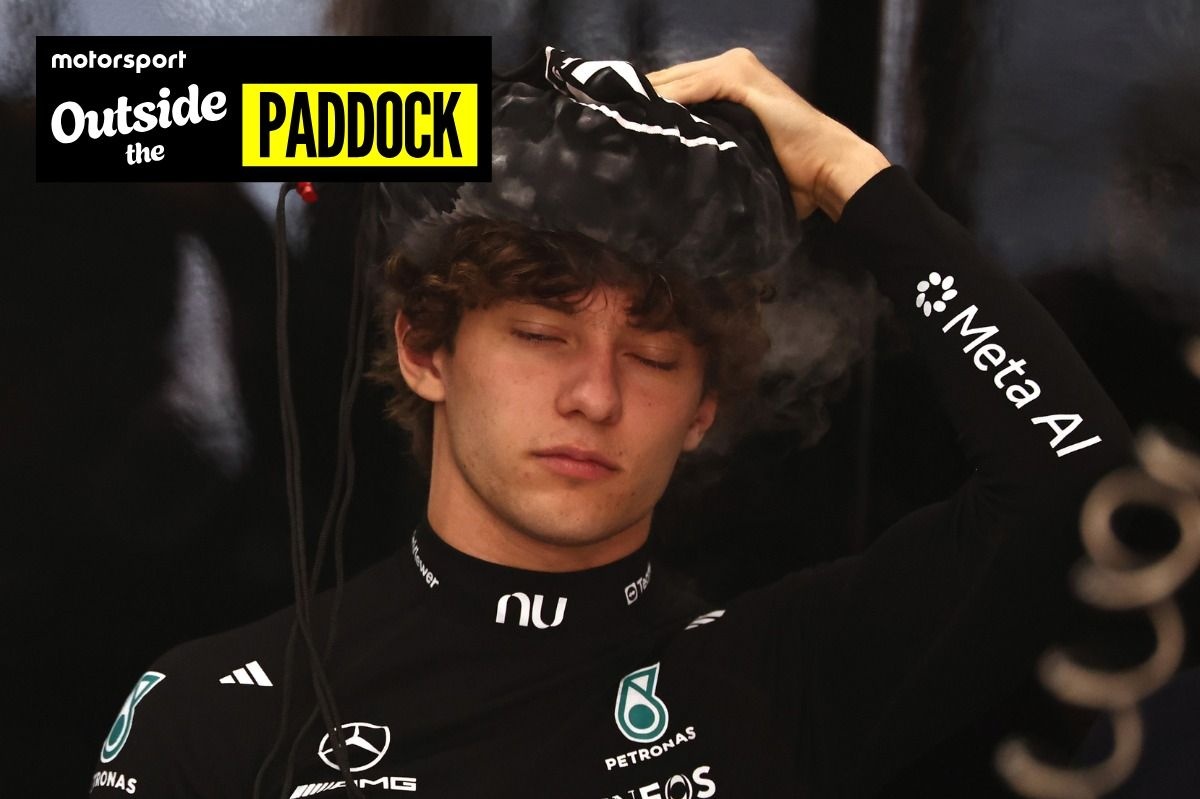 Kimi Antonelli was recorded colliding with a barrier while driving a Mercedes on the road during the US Grand Prix.