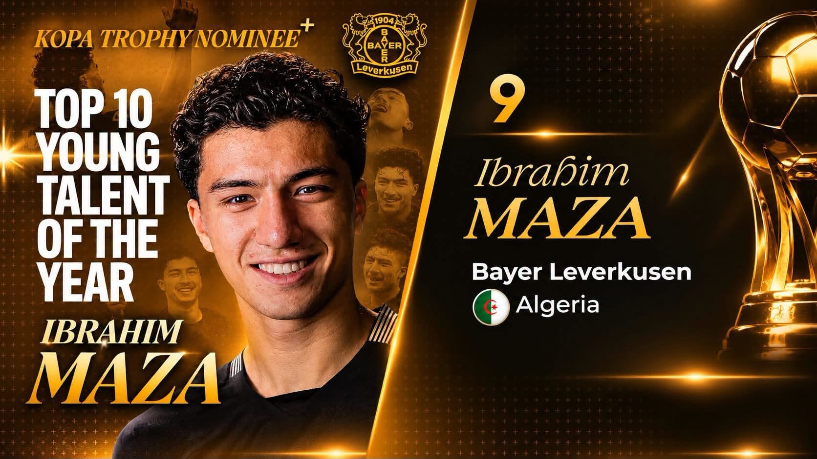 حفل الكرة الذهبية.. إبراهيم مازة يحتل المرتبة التاسعة كأفضل لاعب شاب في العالم